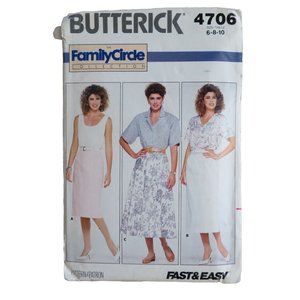 Vintage 80s Butterick 4706 Miss 6-10 Mod Hip Midi Skirts 3 Styles Lengths UNCUT